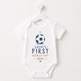 Personalised First World Cup Babygrow / Baby Bodysuit Football, thumbnail 2 of 4