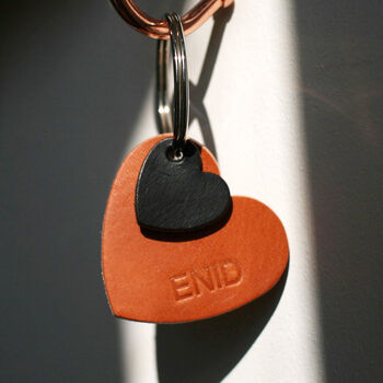 Personalised Leather Heart Keyring, 8 of 9