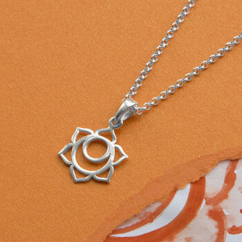Sterling Silver Sacral Chakra Necklace, 3 of 4