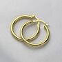 9ct Gold 20mm 70mm Lightweight Hinged Hoop Earrings, thumbnail 3 of 10