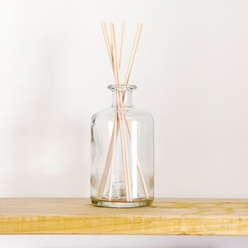 Large Clear Glass Diffuser Bottle And Reeds, 8 of 9