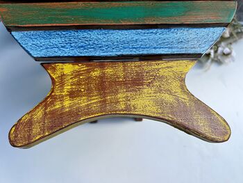 Handcrafted Multicoloured Wooden Fish Mini Stool Table, 12 of 12