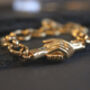 18k Gold Plated Handshake Bracelet With Magnetic Clasp, thumbnail 3 of 7