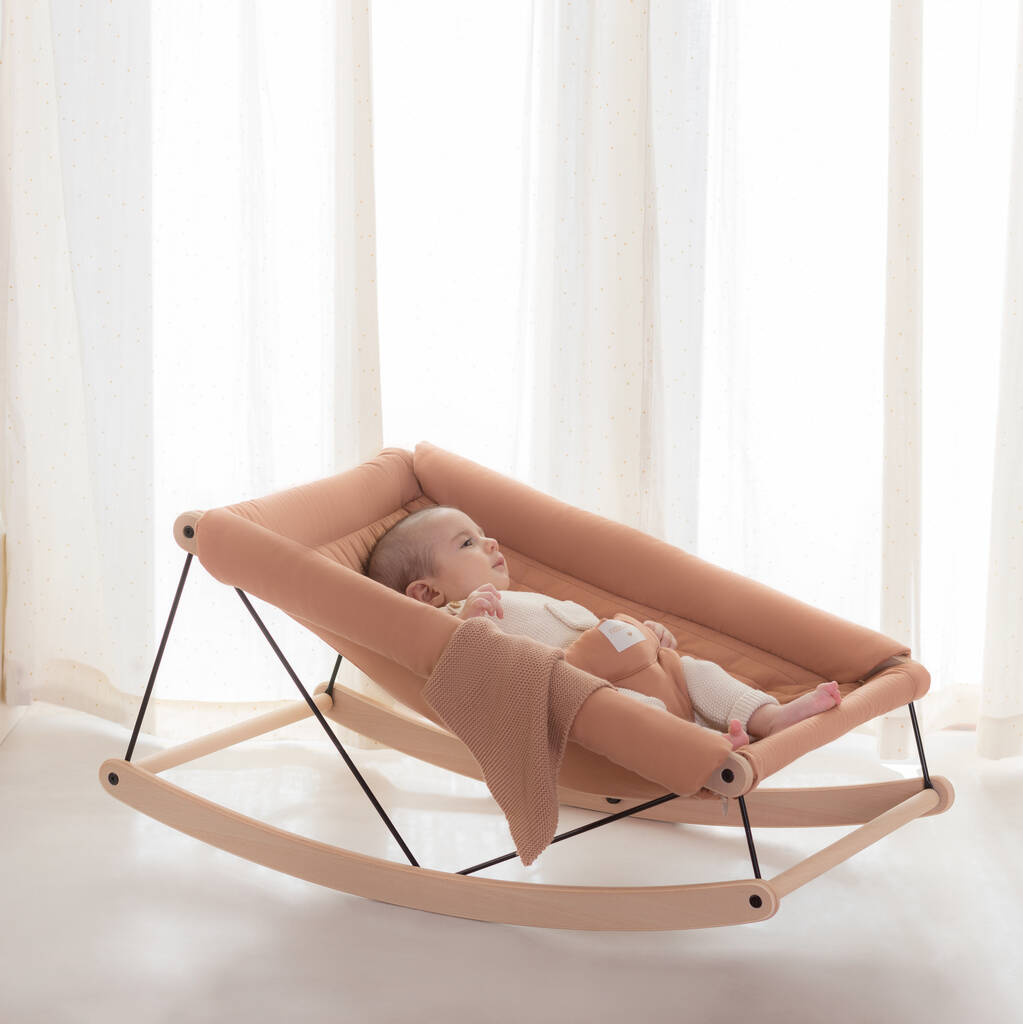 Beechwood Baby Bouncer With Sienna Orange Cover, 1 of 3