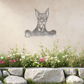 Custom Doberman Welcome Metal Wall Art Sign For Home And Garden Decor, 4 of 11