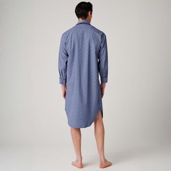 Men's 'Navy Paisley' Crisp Cotton Nightshirt, 2 of 4