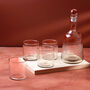 G Decor Virelle Set Of Four Handmade Hand Engraved Glass Tumblers Or Decanter With Stopper, thumbnail 1 of 3