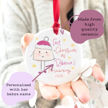 Happy First Christmas As My Mummy Personalised Tree Decoration, 2 of 3