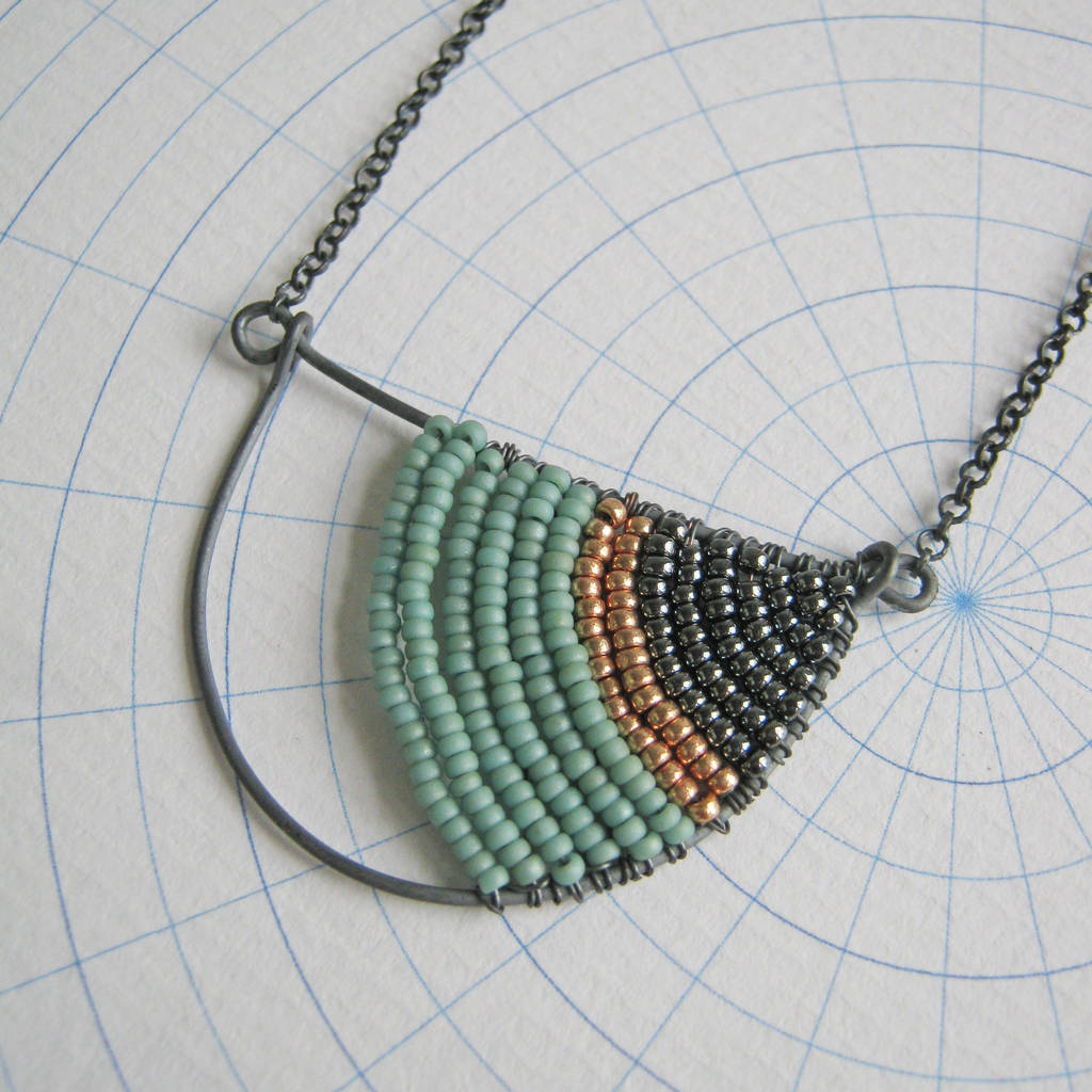 contemporary oxidised silver semi circle necklace by judith brown ...