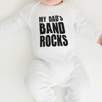 My Dads Band Rocks Cool Babygrow, 3 of 6