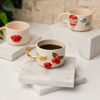 Floral Heart Mug With 24k Gold Handle, 2 of 3