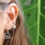 Mini Yogi Recycled Silver Earrings, thumbnail 7 of 10