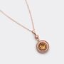 Byzantine Round Citrine 18k Rose Gold Plated Necklace, thumbnail 2 of 3