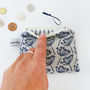Navy Cow Parsley Coin Purse, thumbnail 2 of 5