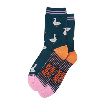 Silly Goose Women's Bamboo Socks Green, 2 of 5