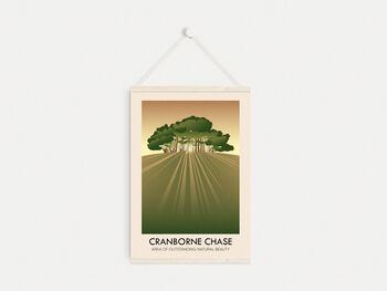 Cranbourne Chase Aonb Travel Poster Art Print, 6 of 8