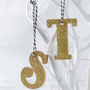 Gold Sparkle Letter Hanging Decorations, thumbnail 1 of 3