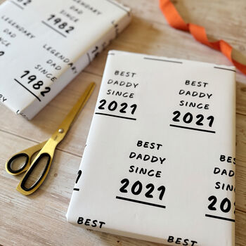 Personalised Father's Day Custom Message Since Year Wrapping Paper, 2 of 7