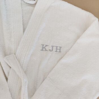 Personalised Unisex Towelling Cotton Bath Robe Gown, 8 of 10