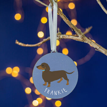 Dachshund Personalised Dog Christmas Tree Decoration, 5 of 6
