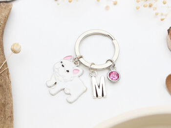 Personalised White French Bulldog Keyring, 4 of 9
