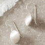 Silver Button Shaped Drop Earrings, thumbnail 7 of 9