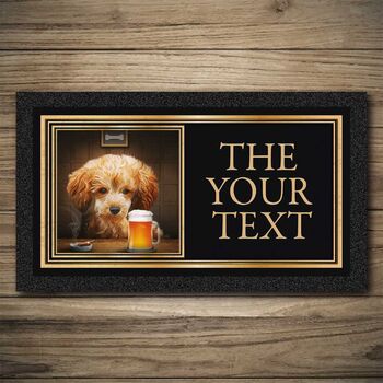 Personalised Bar Runner And Coasters Pooch And Pint, 3 of 8