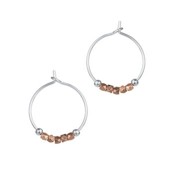 Petite Rose Gold Vermeil And Sterling Silver Hoops, 3 of 12