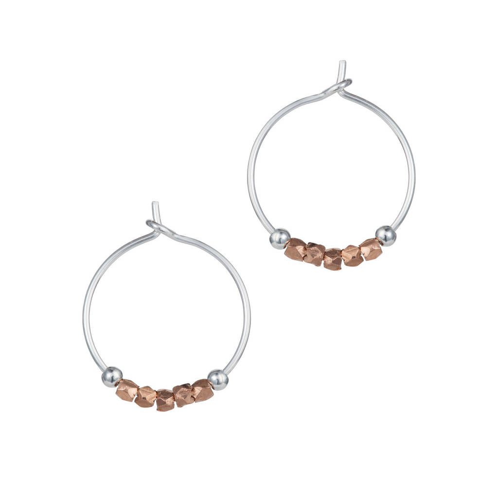Petite Rose Gold Vermeil And Sterling Silver Hoops By MyHartBeading ...
