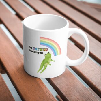 Funny Gay Lgbt Queer Joke Mug Frog And Rainbow, 5 of 7