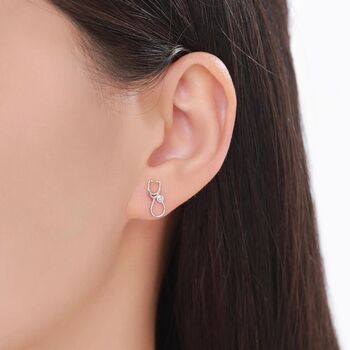Sterling Silver Tiny Stethcope Stud Earrings, 5 of 12