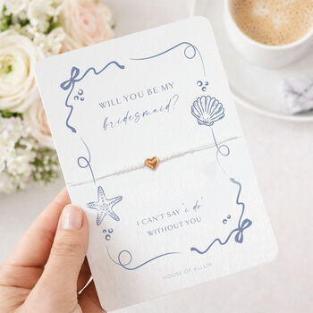Bridesmaid Proposal Gift Will You Be My Bridesmaid Card Sea Shell Bracelet Gift, 3 of 9