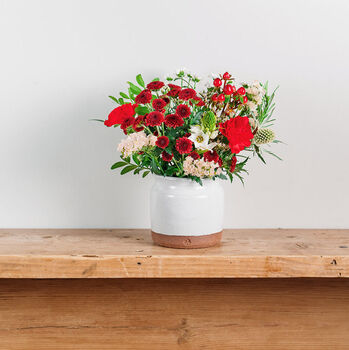 Fresh Flower Christmas Posy And Chocolate, 3 of 5