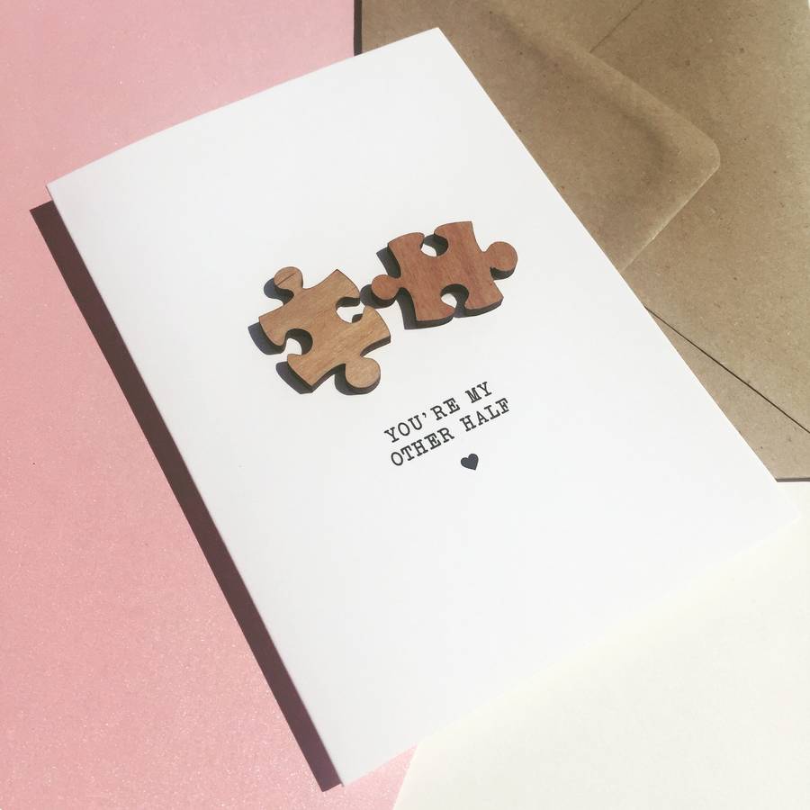 jigsaw pieces love card by design by eleven notonthehighstreet com jigsaw design