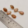 Peach Moonstone Silver Drop Earrings, thumbnail 3 of 6