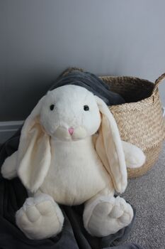 Large Cream Bunny Plush Soft Toy, 4 of 8