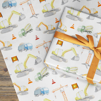 Construction Digger Wrapping Paper With Numbers, 12 of 12