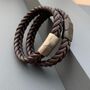 Mens Woven Leather Bracelet, thumbnail 4 of 6
