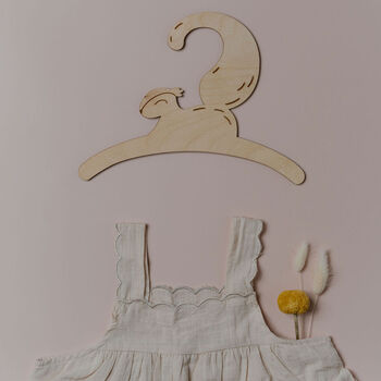 Personalised Childrens Coat Hanger With Squirrel Design, 2 of 7
