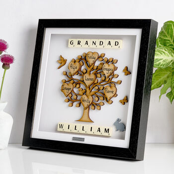 Wooden Personalised Grandma And Grandad Family Tree Gift, 7 of 12