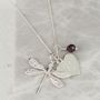 Dragonfly Necklace Personalised With Birthstones, thumbnail 6 of 10