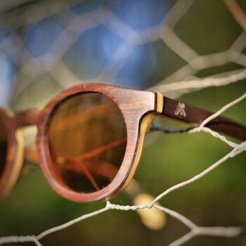Rivington Bamboo Sunglasses With Amber Lens, 3 of 8