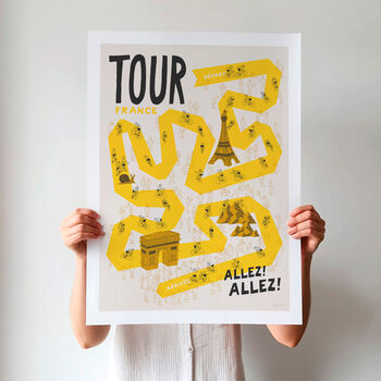 Tour Cycling Poster, Bike Lover Gift, 4 of 8
