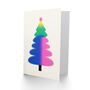 Vibrant Colour Tree Modern Xmas Christmas Card, thumbnail 2 of 4