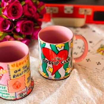 Gossip Club Valentine Mug – Fun And Playful Heart Design, 5 of 8