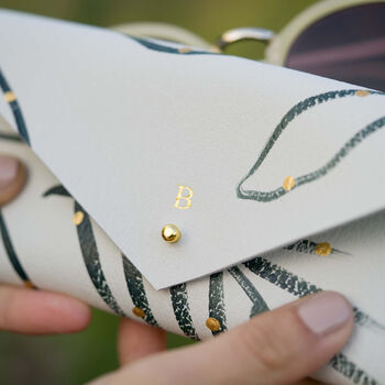 Personalised Botanical Recycled Leather Glasses Case, 7 of 7