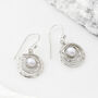 Infinity Universe Pearl Sterling Silver Earrings, thumbnail 2 of 4