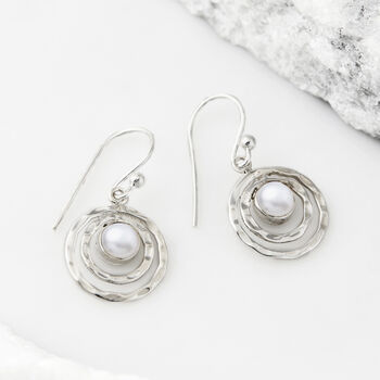 Infinity Universe Pearl Sterling Silver Earrings, 2 of 4