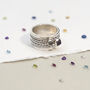 Personalised Birthstone Sterling Silver Spinning Ring, thumbnail 3 of 10