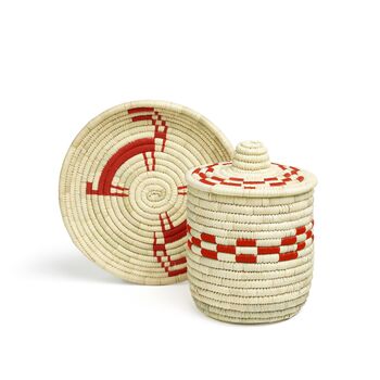Nanjoon Chequerboard Round Handwoven Basket, 3 of 6